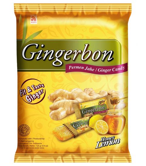 Имбирные конфеты жевательные с медом и лимоном Gingerbon, 125г.