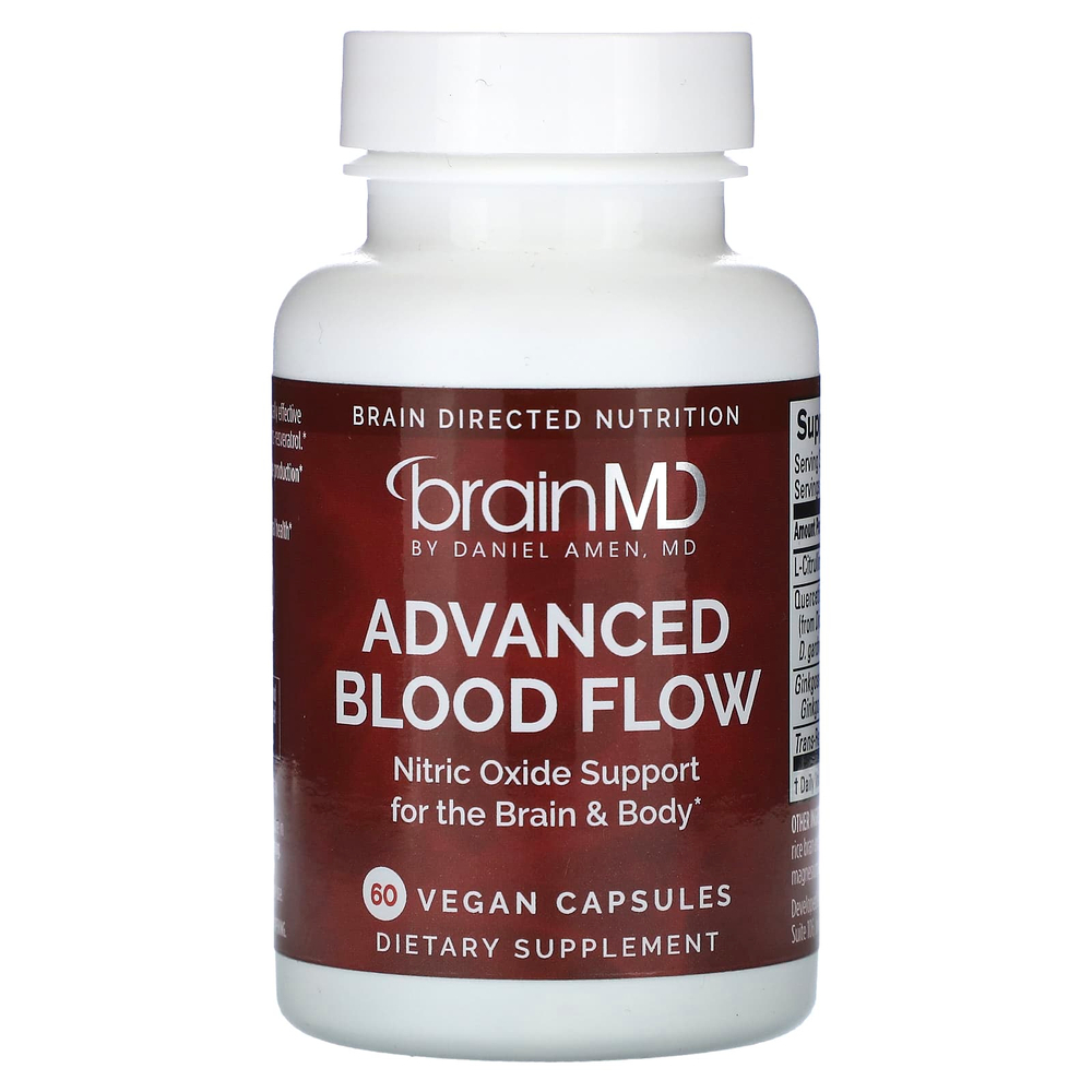 BrainMD, Advanced Blood Flow, улучшенный кровоток, 60 веганских капсул