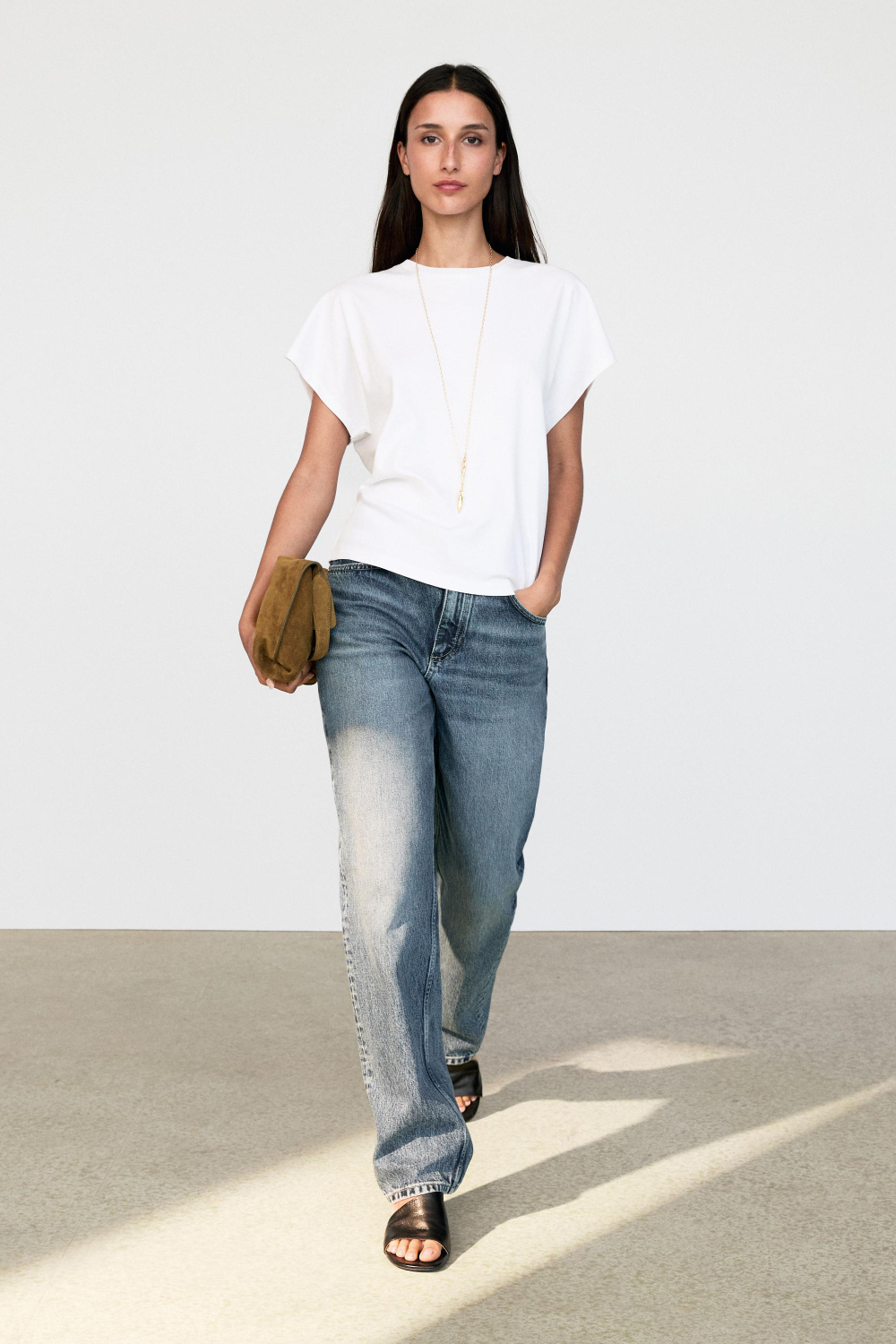 Massimo Dutti Хлопковая футболка, белый