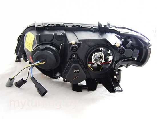 Передние фары led angel eyes black для BMW X5 E53