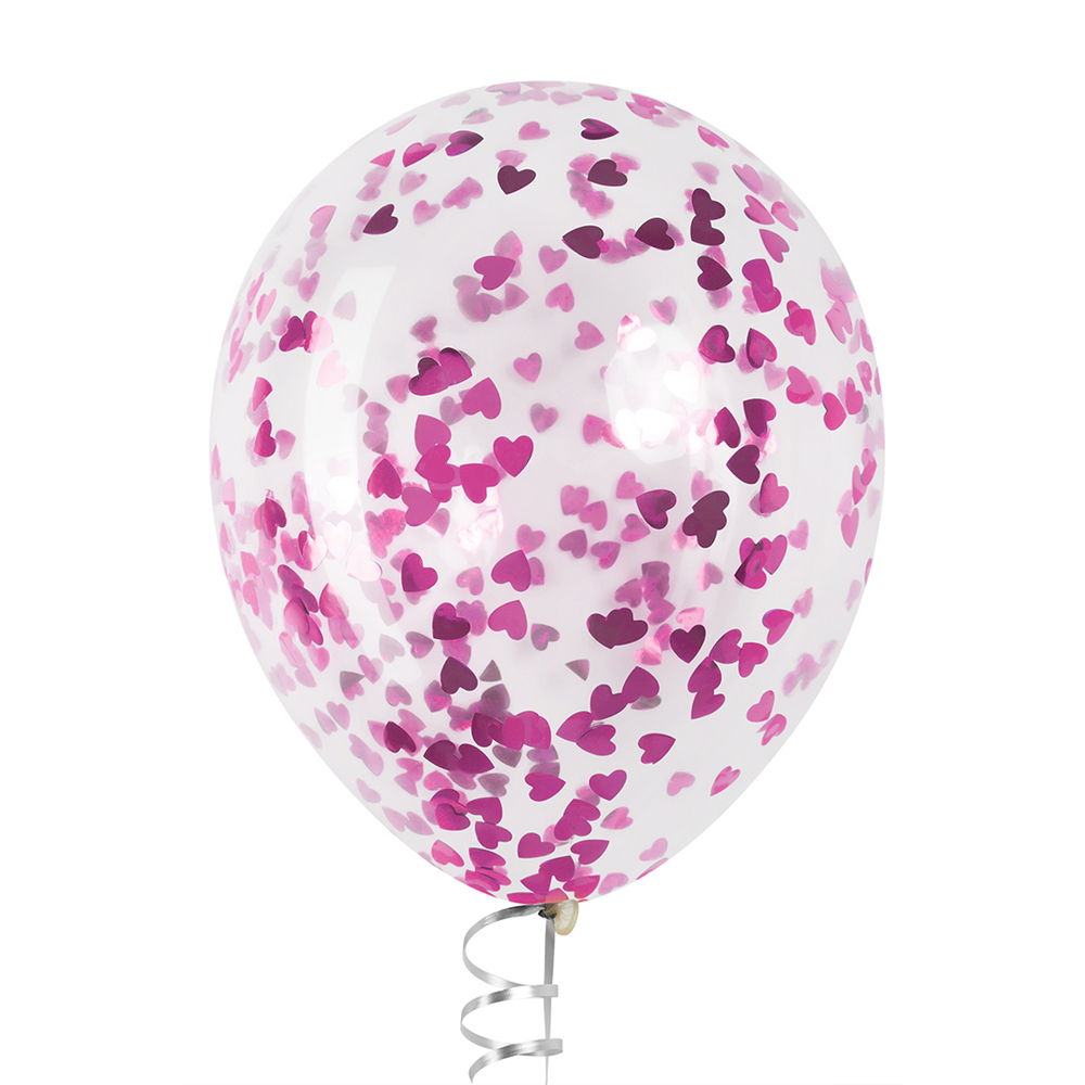 Конфетти 1,5 см сердце розовый металлик, фольга, 50 гр ВВ