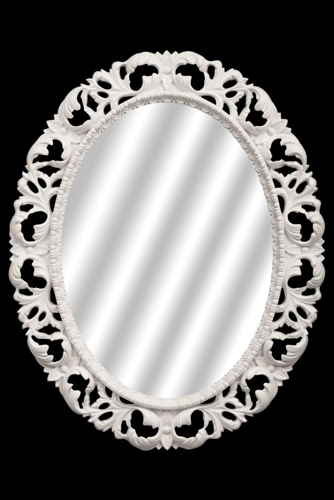 Зеркало ISABELLA овальное без фацета 760 арт. TS-102101-760-W белый глянец