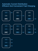Блок зарядки в рамку 65W TYPE A+C+C 65WUSB (черный)