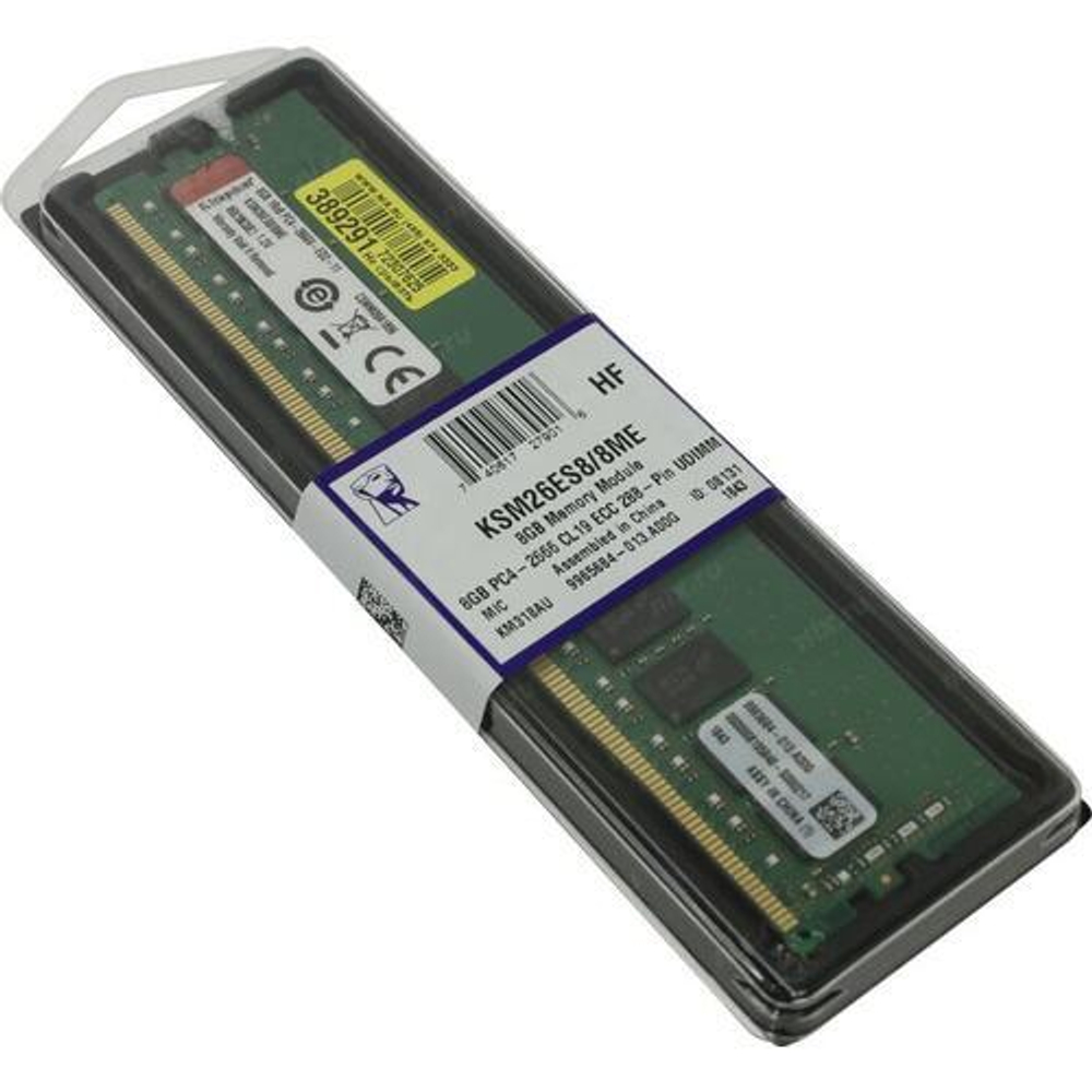 Модуль памяти Kingston Server Premier DDR4 DIMM 8Gb PC4-21300 CL19 ECC