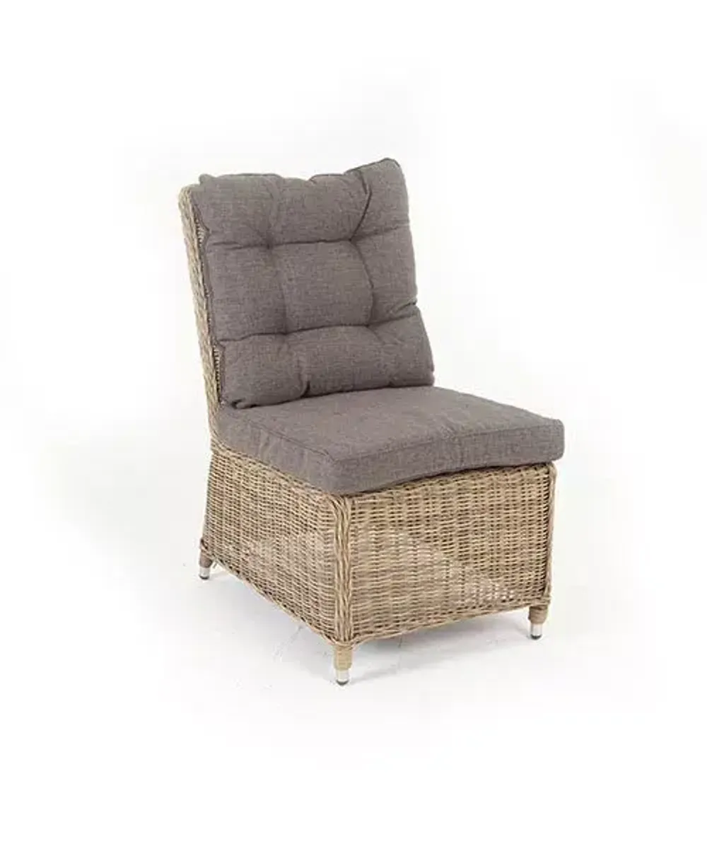 "Бергамо" плетеный центральный модуль дивана, цвет соломенный