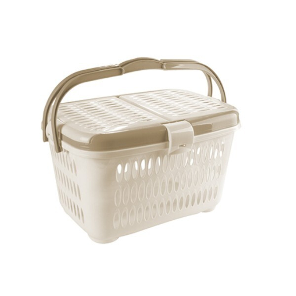 Корзина для пикника молочно-кофейный