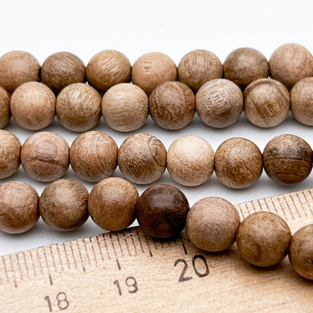 Деревянные бусины, шар, цвет акация, диаметр около 7,4-7,7 мм, цена за 25 шт (1/2 нити)