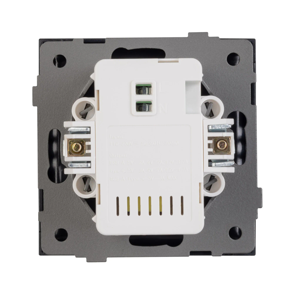 Механизм USB розетки SCT-TENDO-MUAC-SFPL-BK (5V, 3A, QC3) (Arlight, -) 054536