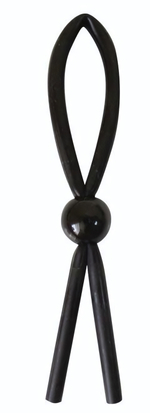 Черное силиконовое эрекционное кольцо-лассо (Цвет: черный)