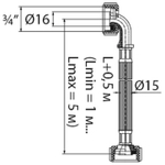 НАЛИВНОЙ ШЛАНГ ДЛЯ СТИРАЛЬНОЙ МАШИНЫ 1,5М 70980452