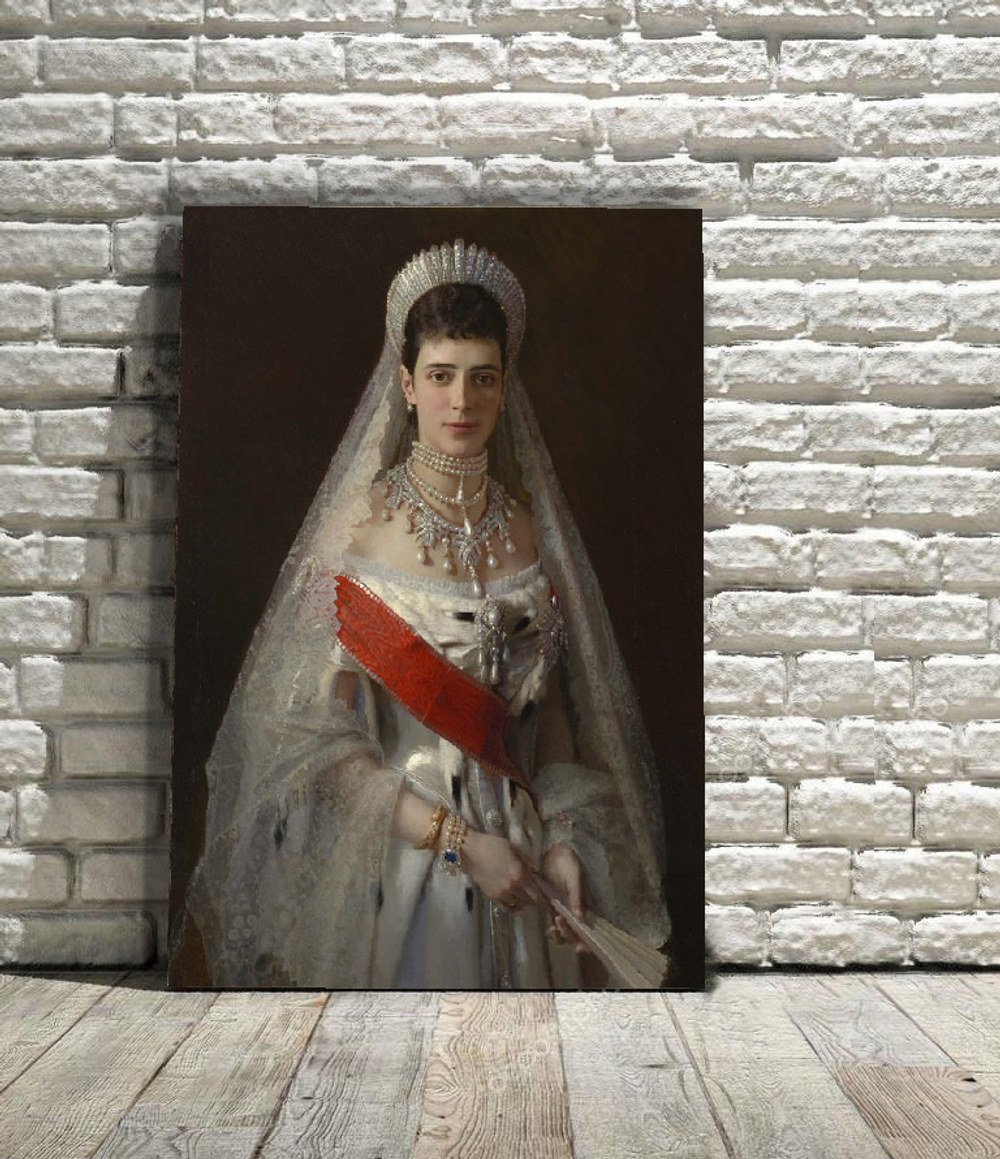 Картина для интерьера "Портрет императрицы Марии Федоровны", художник Крамской Иван Николаевич, печать на холсте