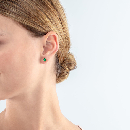 Серьги-пусеты Coeur de Lion Dark Green-Gold 0501/21-0549