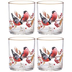 НАБОР СТАКАНОВ ИЗ 4-Х ШТ. "СНЕГИРИ" 320 МЛ