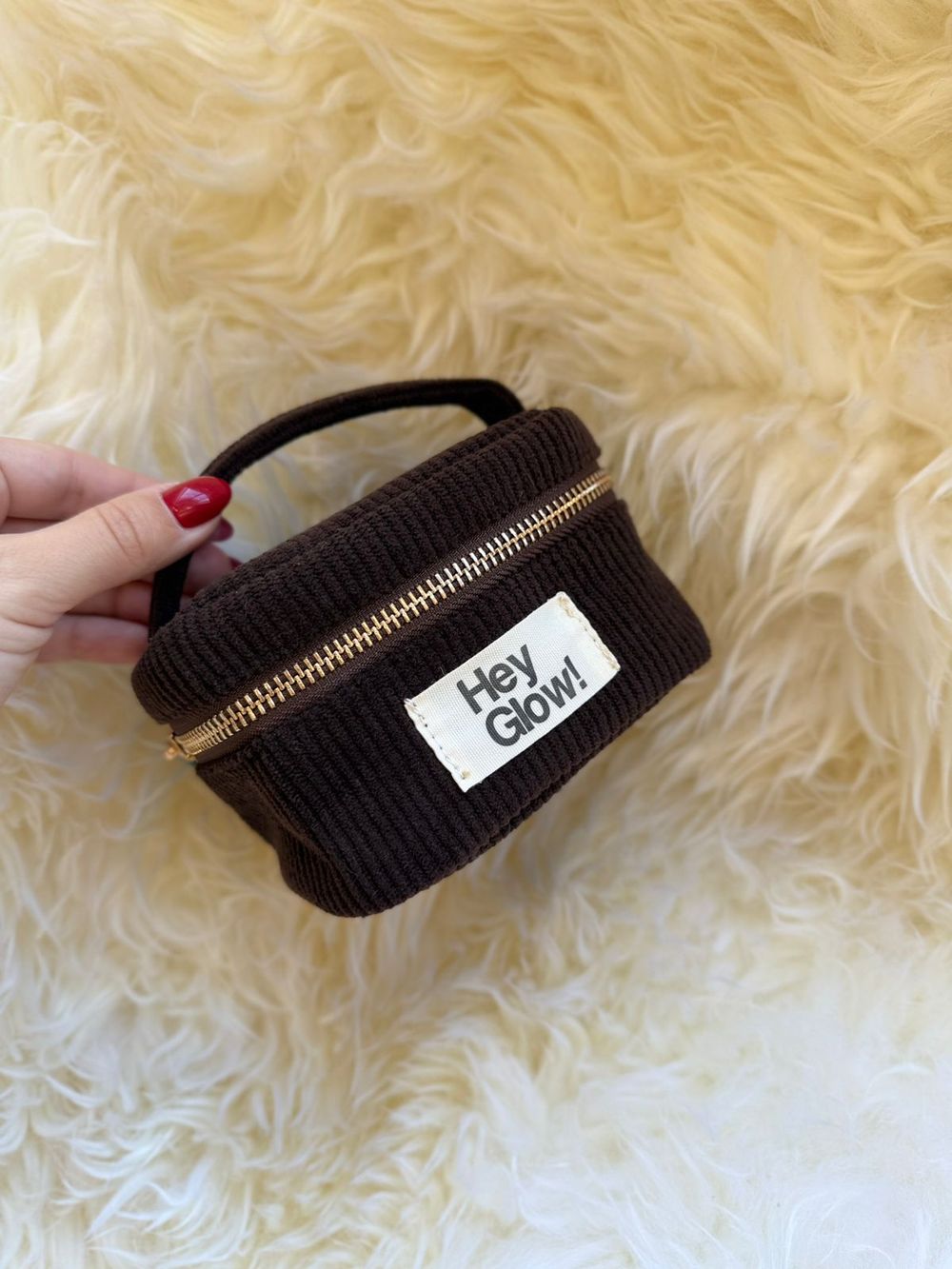 HEY GLOW Косметичка вельвет, велюр (мини)