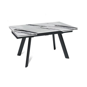 Стол раскладной Stone (140+40+40), керамика глянцевая Panda white