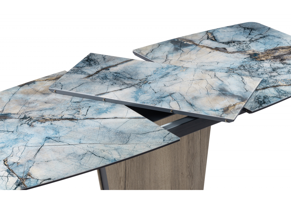 Стол стеклянный Woodville Теон магеллан, галифакс натуральный, графит