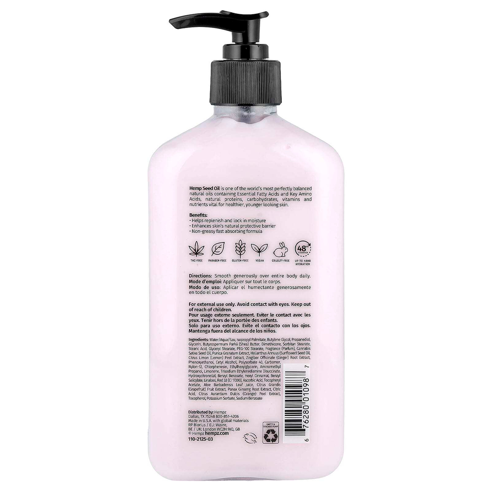 Hempz, увлажняющий лосьон для тела на основе трав, гранат, 500 мл (17 жидк. унций)