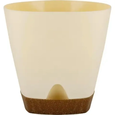 Горшок для цветов InGreen WOOD D140мм 1,35л с прикорневым поливом сливочный/бук
