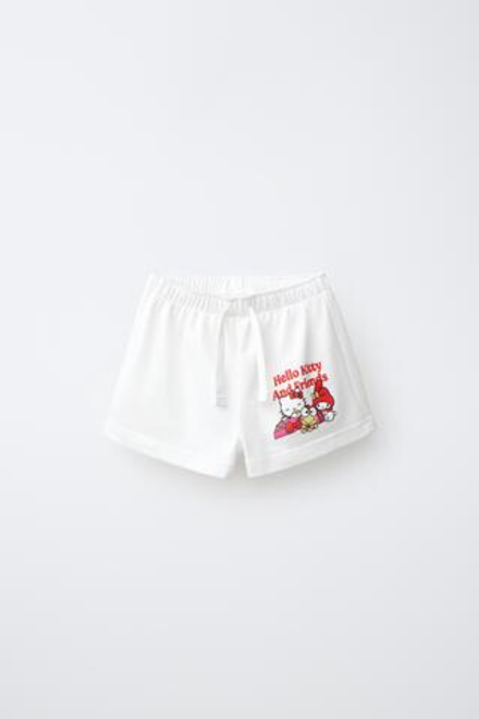 ZARA ШОРТЫ HELLO KITTY AND FRIENDS © SANRIO, БЕЛЫЙ