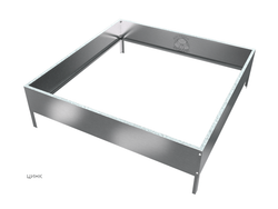 Клумба квадратная оцинкованная 1 ярус Цинк