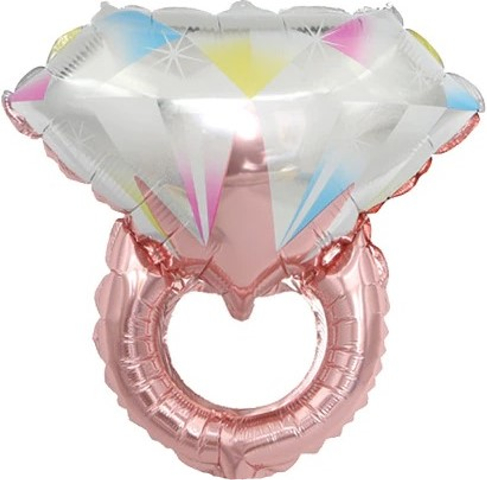 Шар (27''/69 см) Фигура, Кольцо с бриллиантом, Золото, 1 шт. в уп.