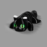 Мини котёнок пятнистые ушки, игрушка антистресс, 10 см., чёрный с белым