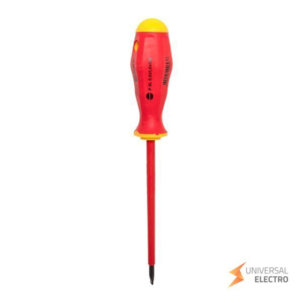 Отвертка Professional SL5,5х1 мм VDE 1000В EKF