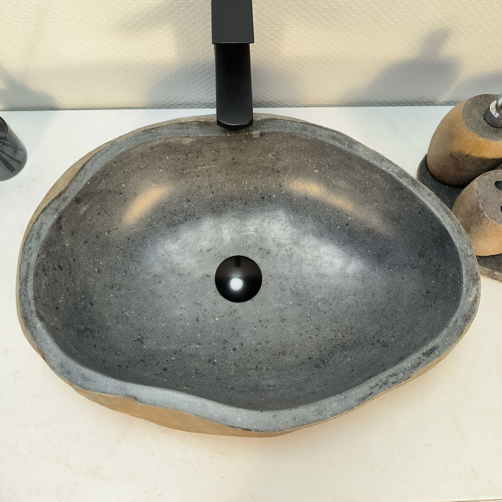 Раковина из речного камня RS-62005 (56*41*15)
