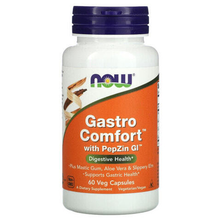 Для пищеварительной системы NOW Foods, Gastro Comfort с PepZin GI, 60 растительных капсул