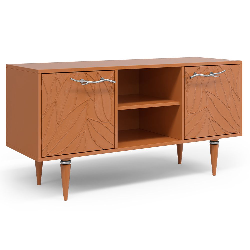 Тумба под ТВ Арт Колор leaves 117см Классик Сильвер Томленый оранжевый