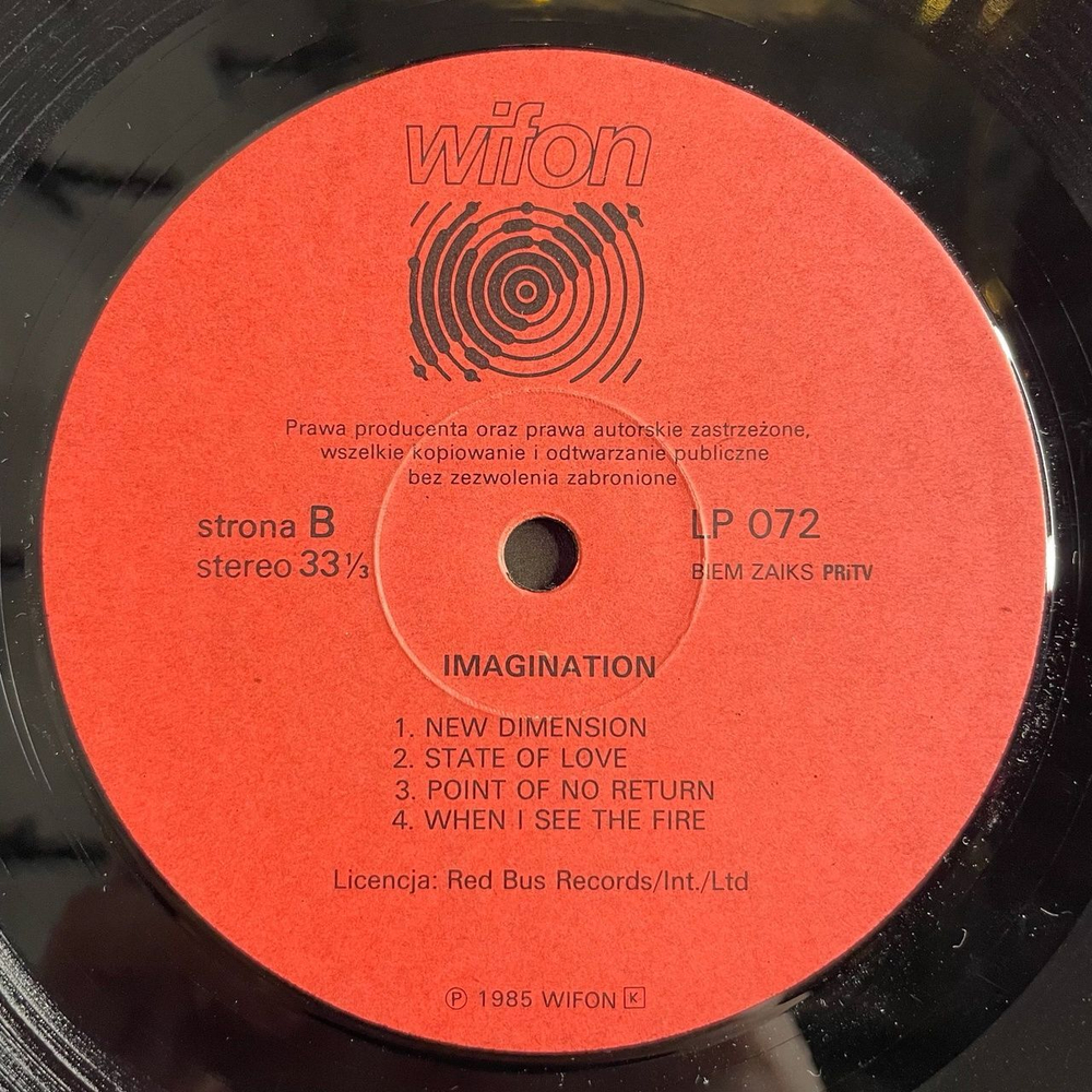 Винтажная виниловая пластинка LP Imagination (Польша 1985)