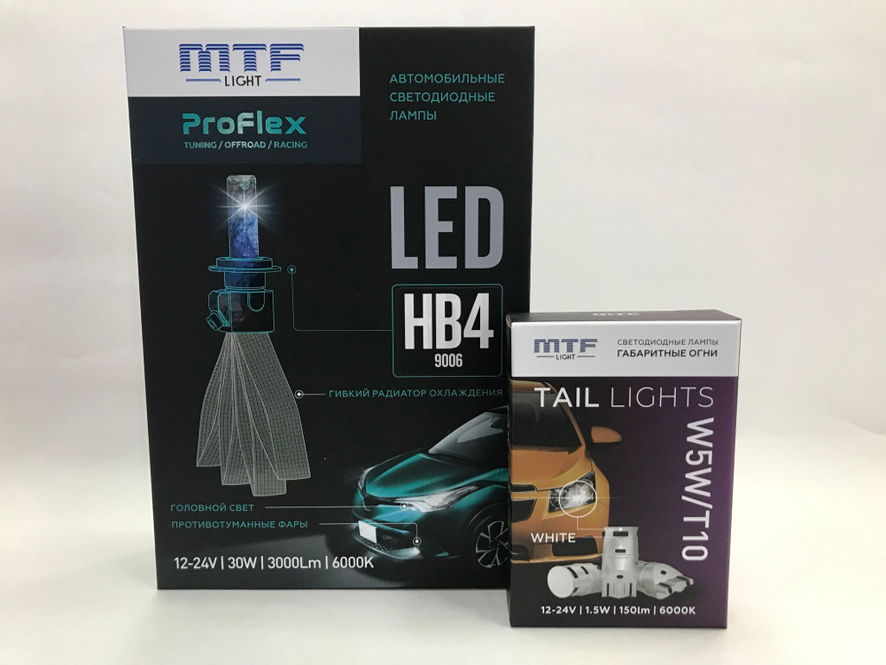 Светодиодные лампы ближнего и габаритного света для Mitsubishi Lancer X 2008-16 MTF HB4 ProFlex 30W+W5W Tail Lights