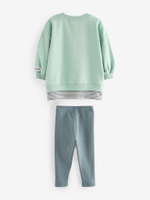 Толстовка и легинсы в комплекте для девочки Next 386-190, Мятный, Серый