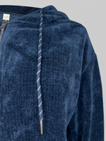 Спортивный костюм Yan Fashion 7118 вельветовый из кофты с капюшоном и широкий брюк