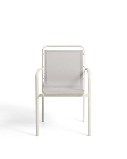 Уличный стул Luri из алюминия цвета экрю и бежевого текстиля