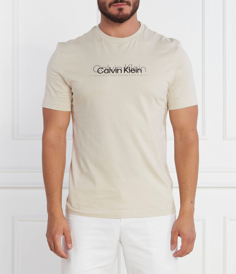 Футболка DOUBLE FLOCK LOGO Calvin Klein - бежевый(K10K111838)