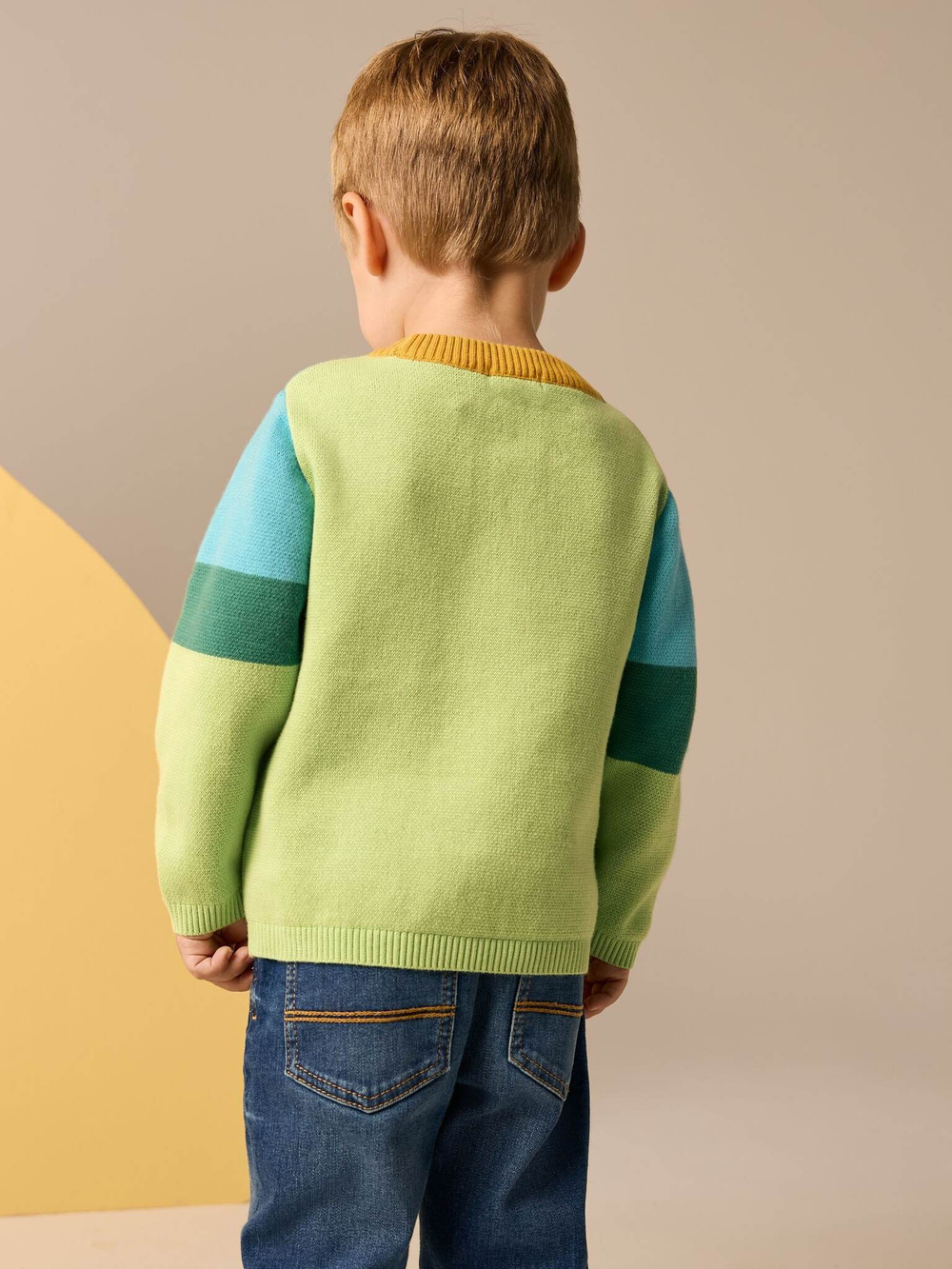 Джемпер для мальчика Next E27-745, Салатовый, Голубой