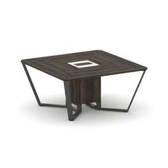 Steel Meet Стол переговорный квадратный KMK-PR.B.SP-08 Дуб Мали/Ваниль Глянец/Металл Антрацит 1600*1