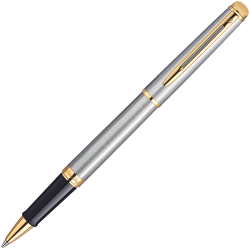 Роллерная ручка Waterman Hemisphere Essential Stainless Steel GT S0920350 с позолотой 23К в подарочной упаковке