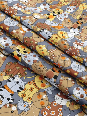 КПБ Бязь "Котики" 1,5СП  Прост 1,5*2,2; Под 1,5*2,15; нав. 70/70 2шт