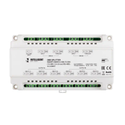 INTELLIGENT ARLIGHT Сплиттер SMART-DMX512-306-72-DIN (12-48V, 2-in, 6-out, RS-485) (IARL, IP20 Металл, 5 лет) 038937