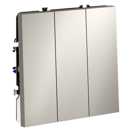 Выключатель встраиваемый трехклавишный 10А, (кашемир) Voltum S70 VLS030103