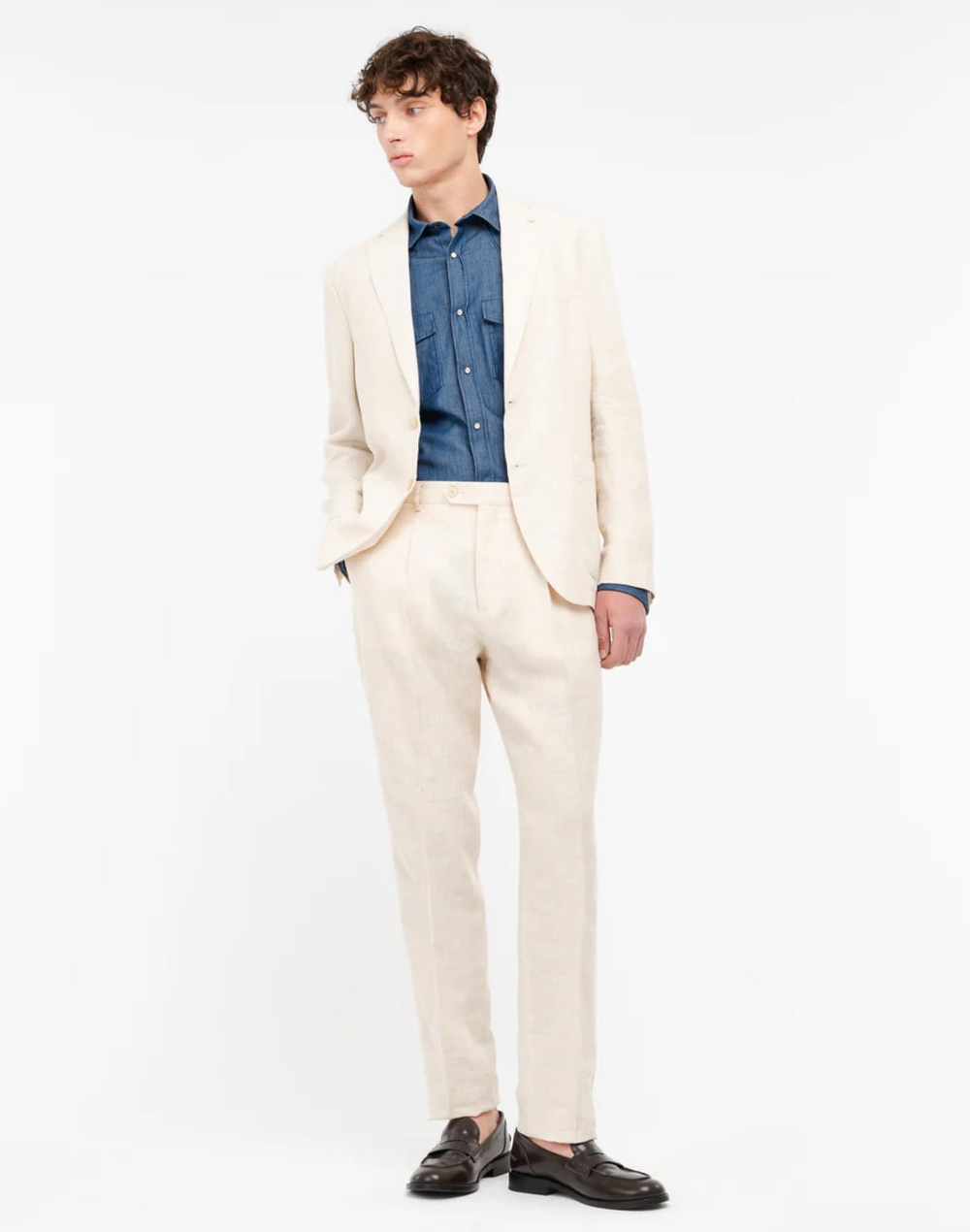 Мужской костюм двойка (молочный) Б81