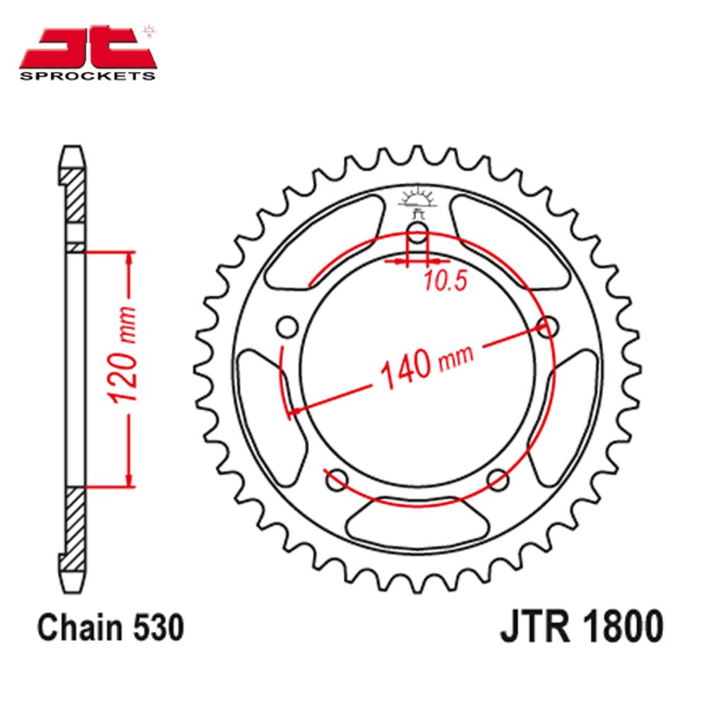 JT JTR1800.42 звезда задняя (ведомая), 42 зуба