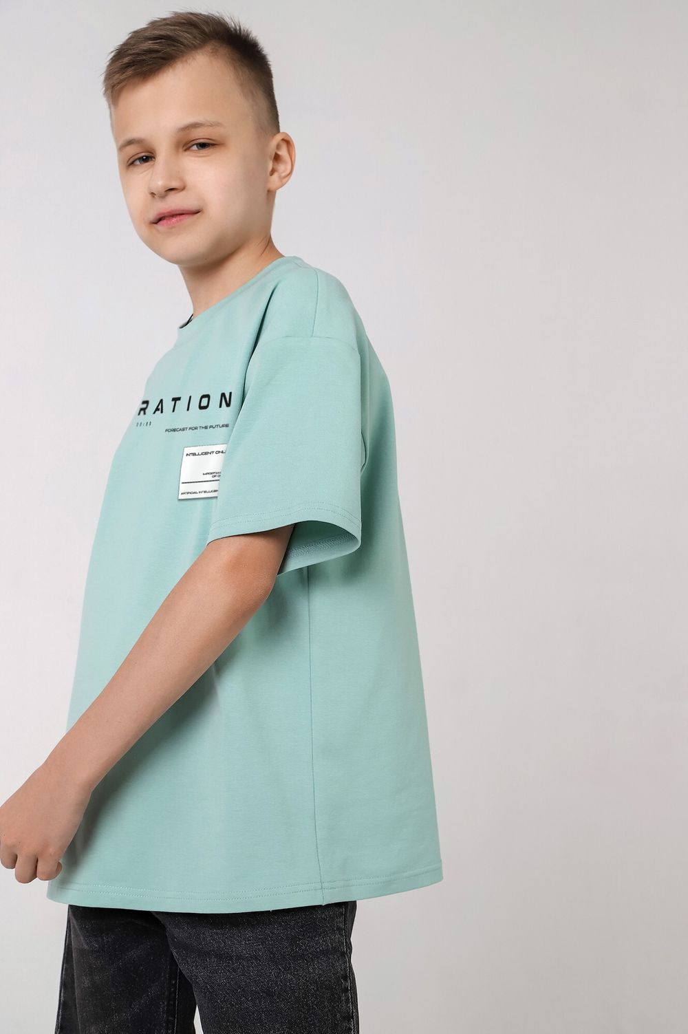 Фуфайка (футболка) для мальчика Леон-1 Виотекс ОЛИВКОВЫЙ