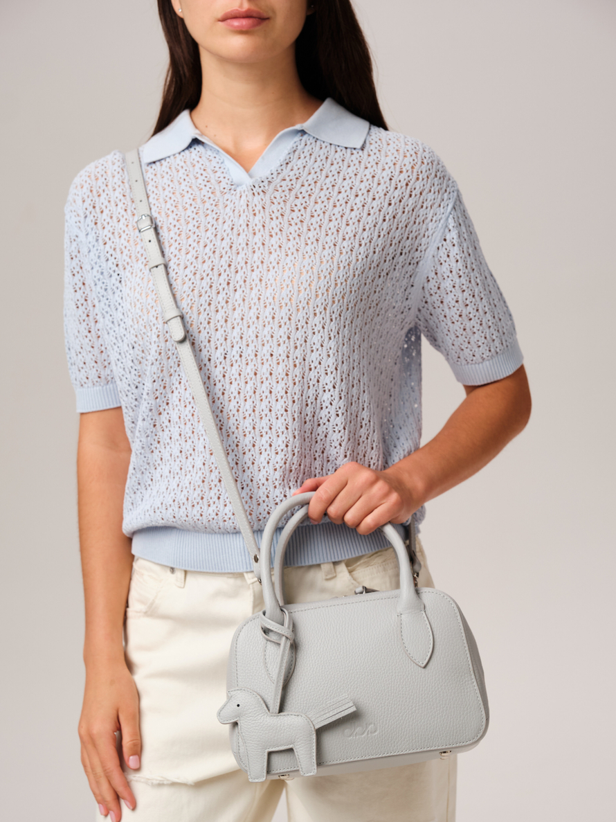 Кожаная сумка Polly summer DBR 31401 серый гранит