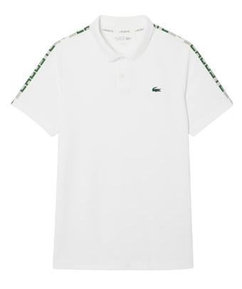 Мужское теннисное поло Lacoste Ultra Dry Branded Stripe Tennis - white