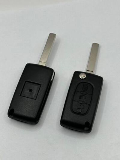 Заготовка автомобильного ключа  Peugeot CITROEN 3кн с лампой VA2 без места д/батареи 14560