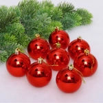 Новогодние шары 6 см (набор 24 шт) «Глянец», красный