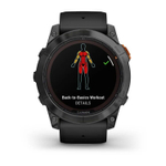 Умные часы Garmin Fenix 7X Pro Solar Edition Титановый угольно-серый корпус с DLC-покрытием и черным ремешком